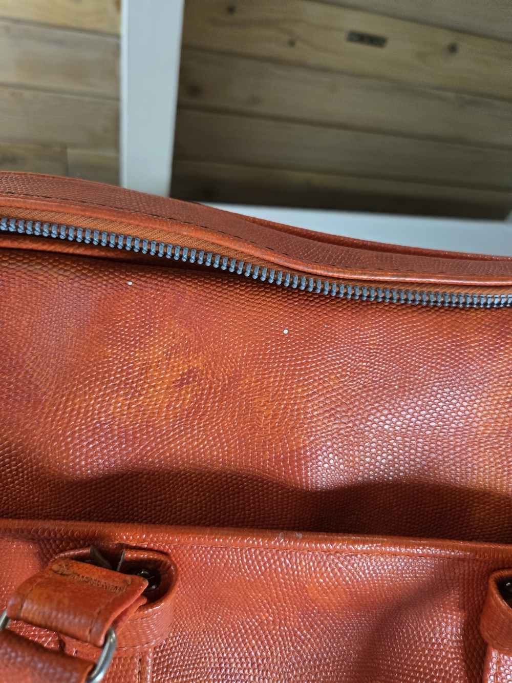 Vintage Samsonite Orange Leather Tote Amazing - Picture 3 of 16